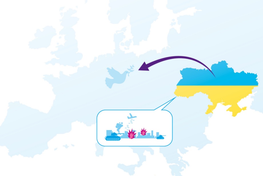 Weg aus Ukraine nach Deutschland © Grafik: Karen Köthner/ magnetic Ressourcen Der Weg aus der Ukraine nach Deutschland